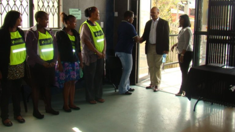 Unisa Pro Vice-Chancellor Professor Narend Baijnath being welcomed to Phoenix